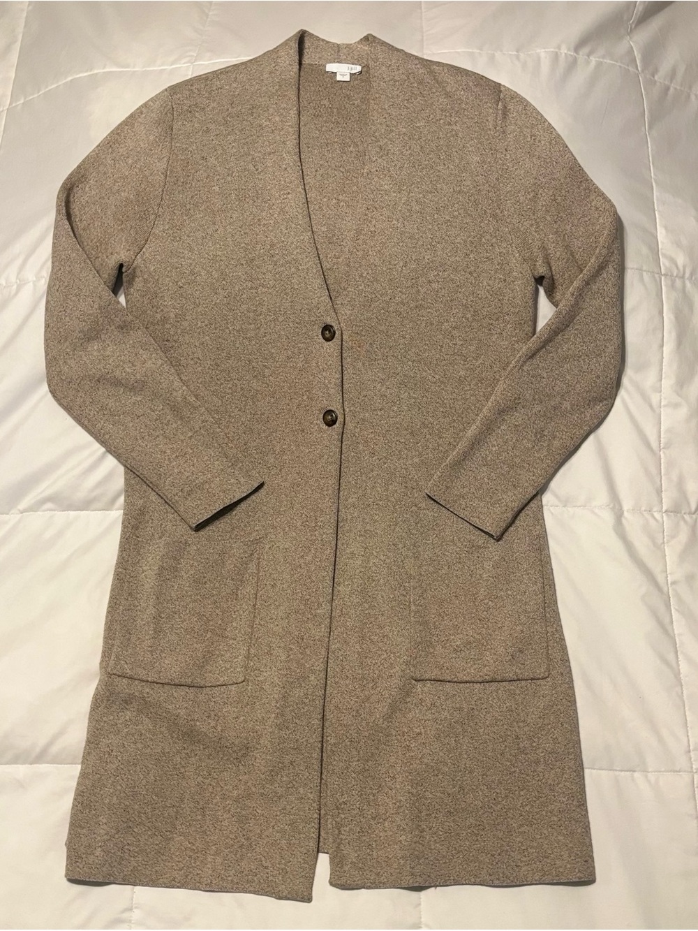 J. Jill Heathered Taupe Knit Cardigan